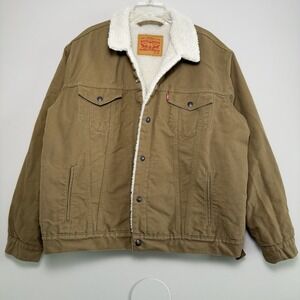 Levi's Type III Men's Sherpa Trucker Jacket Men's Size XL Tan Brown Lined